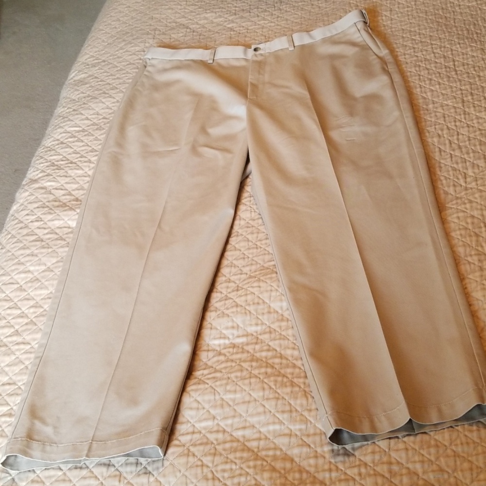 Haggar 42x30 khaki dress pants mens slacks - Picture 2 of 5